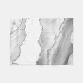 Grijs Witte Marmer Agaat Minimal Zilver Glitters Fleece Deken (Voorkant (Horizontaal))
