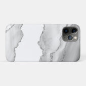 Grijs Witte Marmer Agate Eenvoudige Zilveren Glitt Case-Mate iPhone Case (Achterkant (horizontaal))