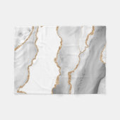 Grijs Witte Marmer Agate Verfijnde Gouden Glitter Fleece Deken (Voorkant (Horizontaal))