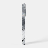 Grijs Witte Marmer Draai Holografisch Luxe iPhone Hoesje (Rechterkant)