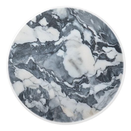 Grijs Witte Marmer Patroon Keramische Knop (Voorkant)