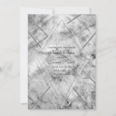 Grijs & Witte Marmeren Glam Bruiloftsinvitatie Kaart (Voorkant)
