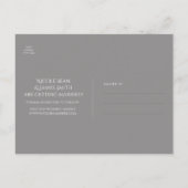 Grijs & Witte Marmeren Glam Elegante Bewaar de Dat Aankondigingskaart (Achterkant)