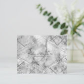 Grijs & Witte Marmeren Glam Elegante Bewaar de Dat Aankondigingskaart (Staand voorkant)