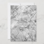 Grijs & Witte Marmeren Glamour Huwelijksuitnodigin Kaart (Achterkant)