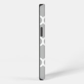 Grijs Witte Marokkaans Quatrefoil Patroon #5 V iPhone Hoesje (Rechterkant)