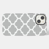 Grijs Witte Marokkaans Quatrefoil Patroon #5 V iPhone Hoesje (Achterkant horizontaal)