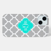 Grijs Witte Marokkaanse #5 Helle Aqua 3 Initiële M Case-Mate iPhone Case (Achterkant (horizontaal))