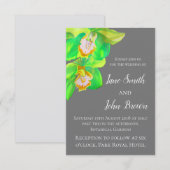 Grijs-witte moderne, eenvoudige orchidee-bloembrui kaart (Voorkant / Achterkant)