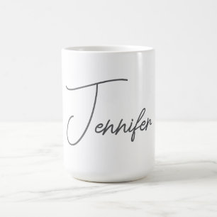 Grijs Witte Moderne Minimalistische Handgeschreven Koffiemok