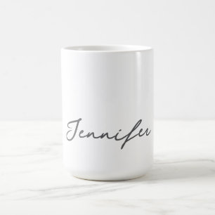 Grijs Witte Moderne Minimalistische Handgeschreven Koffiemok