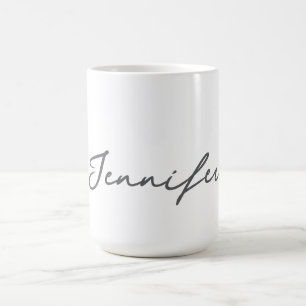 Grijs Witte Moderne Minimalistische Handgeschreven Koffiemok