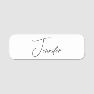 Grijs Witte Moderne Minimalistische Handgeschreven Naamplaatje