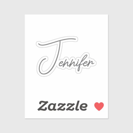 Grijs Witte Moderne Minimalistische Handgeschreven Sticker (Vel)