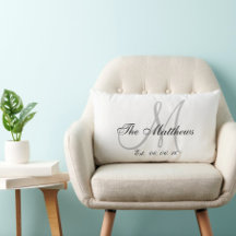 Grijs Witte Monogram Familie Nieuwgetrouwd Aandenk