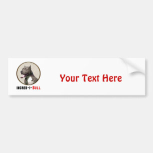 Grijs & Witte Pitbull Inbegrepen-i-Bull Bumpersticker