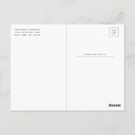 Grijs & Witte Romantische borstelfoto sparen de Da Briefkaart (Achterkant)