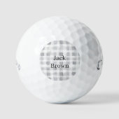 Grijs Witte Ruiten Strepen Golfballen (Voorkant)