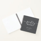Grijs Witte Script Je Naam Poëzie Notitieboek (Binnen)