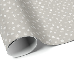 Grijs Witte Sneeuwvlok Kerst Vakantie Cadeau Cadeaupapier