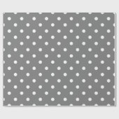 Grijs & Witte Stippen Minimalistisch Chic Klasse V Cadeaupapier (Vlak)
