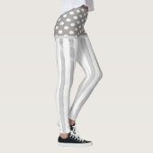Grijs Witte Streep Cirkels Leggings (Rechts)