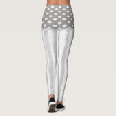 Grijs Witte Streep Cirkels Leggings (Achterkant)