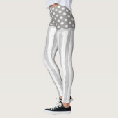 Grijs Witte Streep Cirkels Leggings (Links)