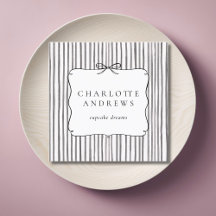 Grijs Witte Streep Vintage Strik 