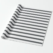 Grijs Witte Strepen Cadeaupapier (Uitgerold)