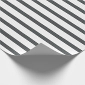 Grijs Witte Strepen Cadeaupapier (Hoek)