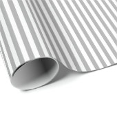 Grijs & Witte Strepen Cadeaupapier (Rol Hoek)