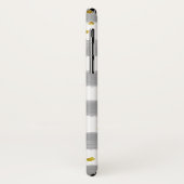 Grijs, witte strepen, gouden Confetti Hoesje (Achterkant/links)