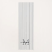 Grijs & Witte Strepen Monogram Naam Yogamat (Voorkant)