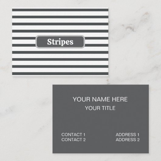 Grijs Witte Strepen Visitekaartje (Voorkant / Achterkant)