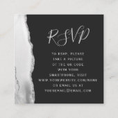 Grijs Witte Zilveren Agate Leisteen Trouw QR Code Informatiekaartje (Voorkant)