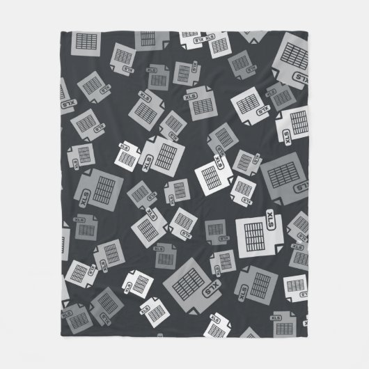 Grijs XLS-bestandsdocument. Knooppictogram van xls Fleece Deken (Voorkant)