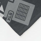 Grijs XLS-bestandsdocument. Knooppictogram van xls Fleece Deken (Hoek)