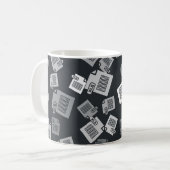Grijs XLS-bestandsdocument. Knooppictogram van xls Koffiemok (Voorkant links)