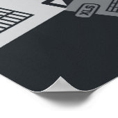 Grijs XLS-bestandsdocument. Knooppictogram van xls Poster (Hoek)