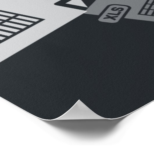 Grijs XLS-bestandsdocument. Knooppictogram van xls Poster (Hoek)