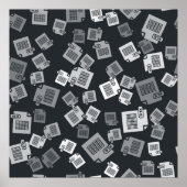 Grijs XLS-bestandsdocument. Knooppictogram van xls Poster (Voorkant)