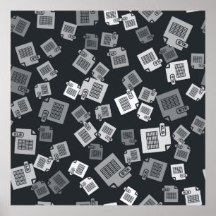 Grijs XLS-bestandsdocument. Knooppictogram van xls Poster