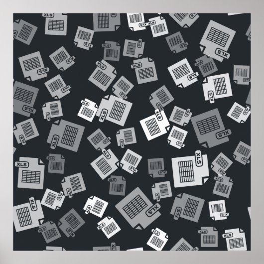 Grijs XLS-bestandsdocument. Knooppictogram van xls Poster (Voorkant)