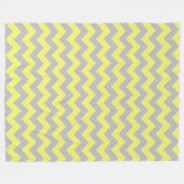 Grijs Zachte Gele Chevron Patroon Fleece Deken (Voorkant (Horizontaal))