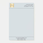 Grijs zakelijk logo briefhoofd post-it® notes (Voorkant)