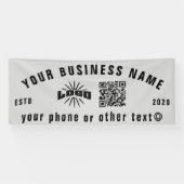 Grijs Zakelijk logo Qr-code openlucht 10 ' lang Vi Spandoek (Horizontaal)