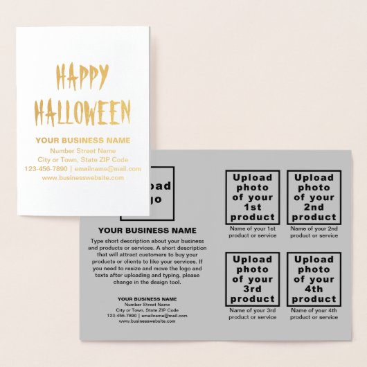 Grijs Zakelijk Merk op Halloween Folie Kaart (Display)