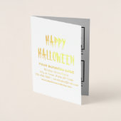 Grijs Zakelijk Merk op Halloween Folie Kaart (Voorkant)