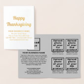 Grijs Zakelijk Merk op Thanksgiving Folie Kaart (Display)